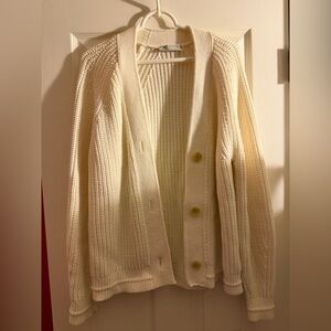 Everlane Cream Chunky Knit Button-Front Women's Sweater Cardigan